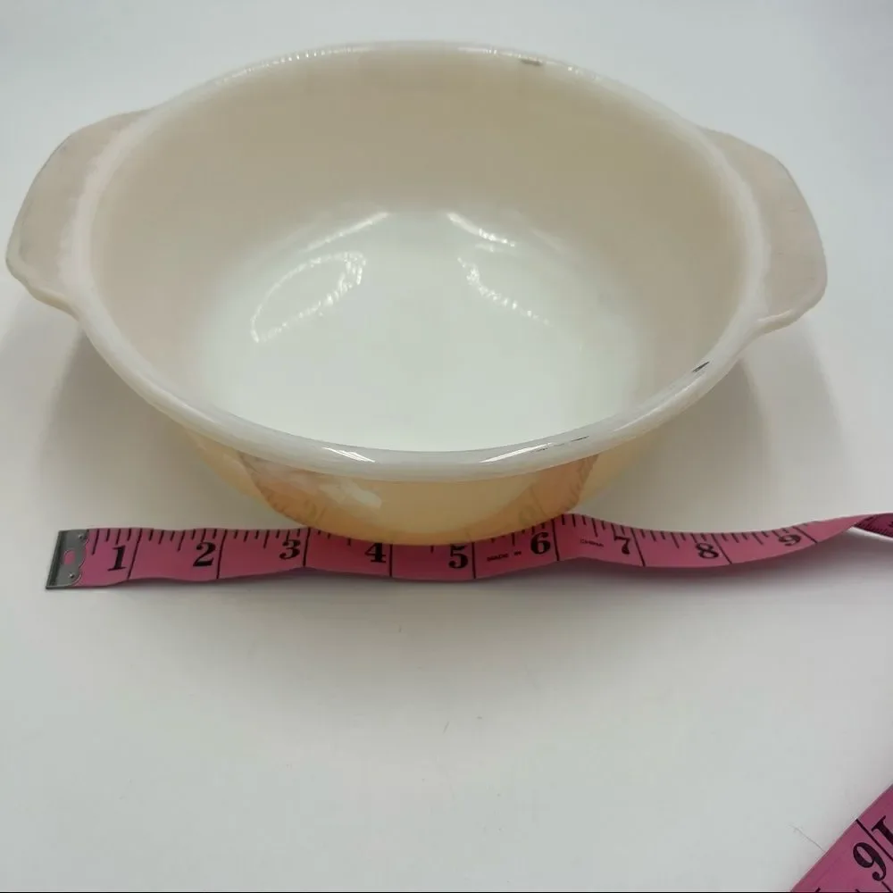 Vintage TM Reg Fire King Casserole Dish Peach Luster 2 qt